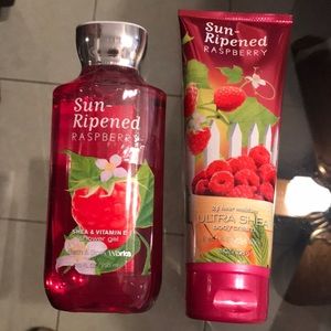 New Bath & Body Works Sun Ripened Raspberry Set